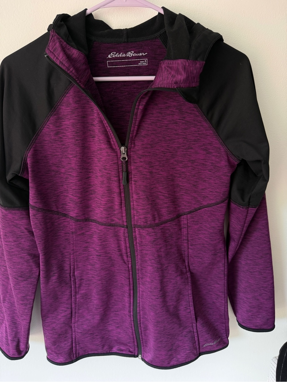 Eddie Bauer Purple and Black Hooded Zip Jacket